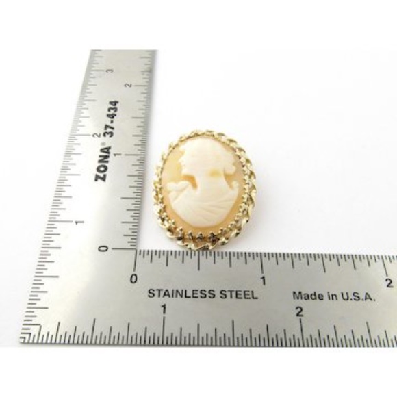 Vintage 14 Karat Yellow Gold Cameo Brooch/Pendant #3198 - Picture 9 of 9